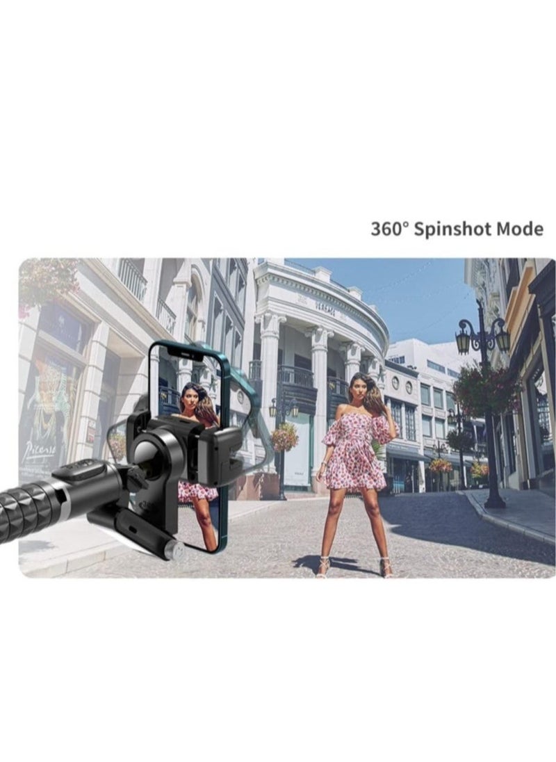 ماركة غير محددة Gimbal Stabilizer Tripod for smartphones with light handheld or portable 360° rotation with face tracker and wireless remote control compatible with iPhone and Android  - Image 5