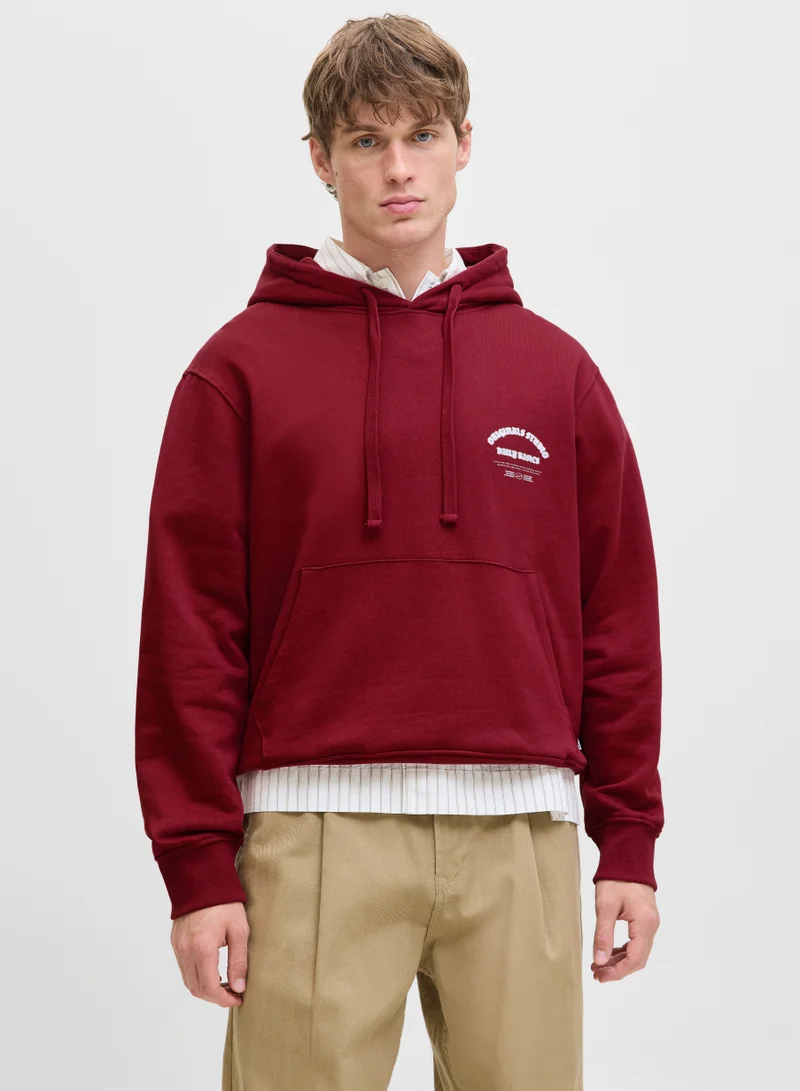 جاك اند جونز Graphic Pullover Hoodie