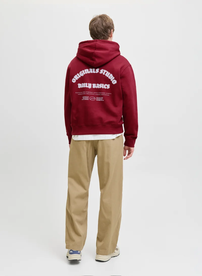 جاك اند جونز Graphic Pullover Hoodie