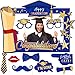 ssailue decor ssailue decor 2023 Graduation Decorations Royal Blue and Gold Graduation Photo Booth Props High School and College  - Image 2