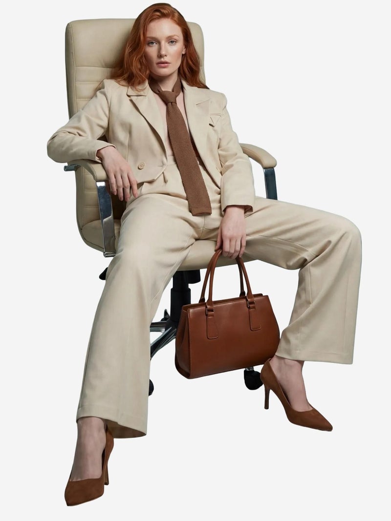 MY FASHION Buttoned Jacket and Pleated Pants Two-Piece Set - Image 3