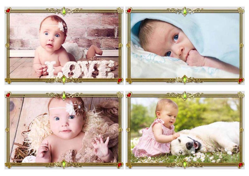 Shopsji Shopsji Set of 4 Cute Baby Combo Border Posters Smiling Baby Poster Poster for Pregnant Women HD Baby Wall Poster for Room Decor 12x18Inches 300GSM Thick Paper Gloss Laminated Multicolour