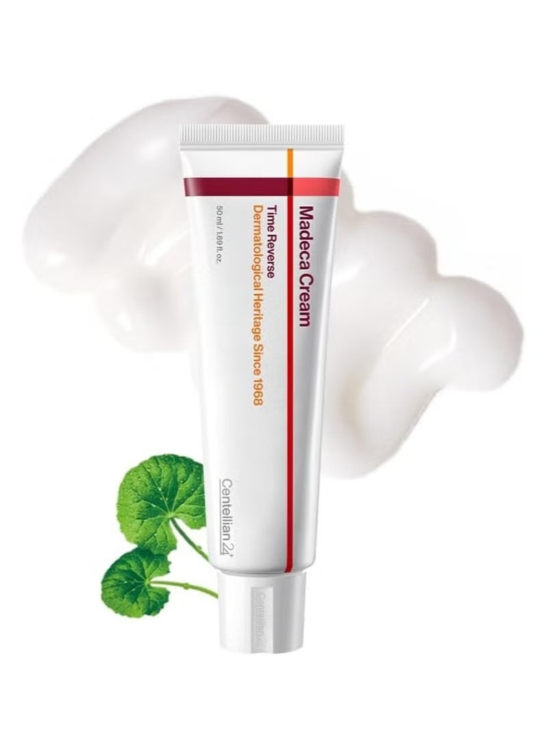 Madeca Cream Time Reverse (1.69 fl oz) – Advanced Fast-Absorbing & Nourishing Face Cream | Hydrates, Firms & Reduces Wrinkles | Korean Skincare with Centella Asiatica & Collagen - Image 1