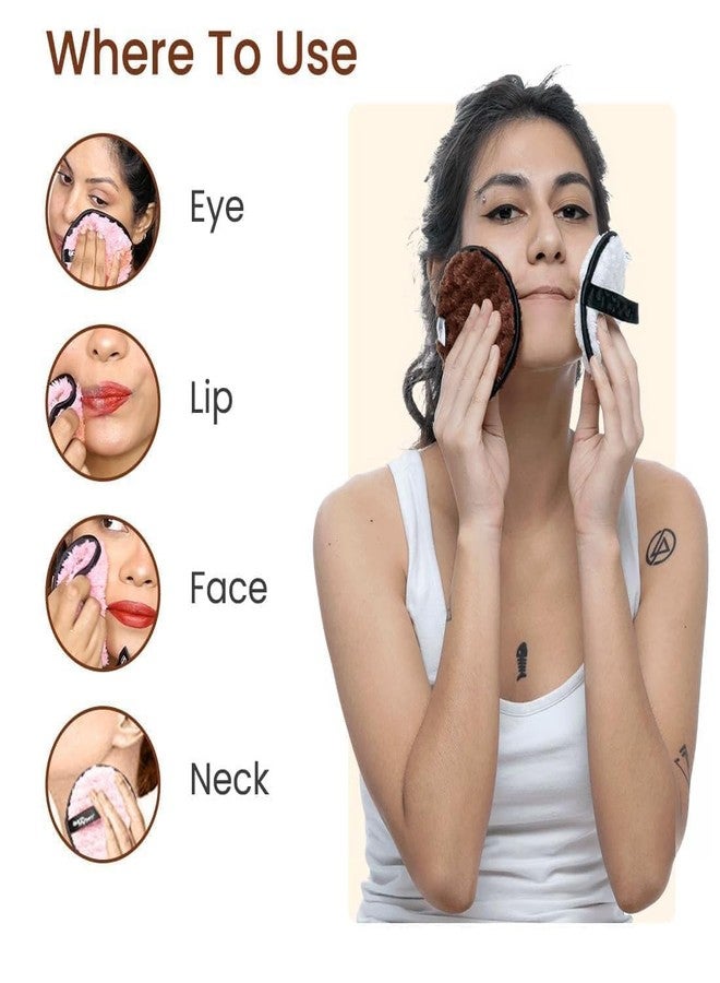 LOVHIDE 3 Pcs Microfiber Reusable Makeup Remover Pad, Double Side Washable Face Pad, Makeup Remover Cloth, Easily Remove Stubborn Face & Eye Makeup, Makeup Eraser Cloth for All Skin Types (Multicolour) - Image 5