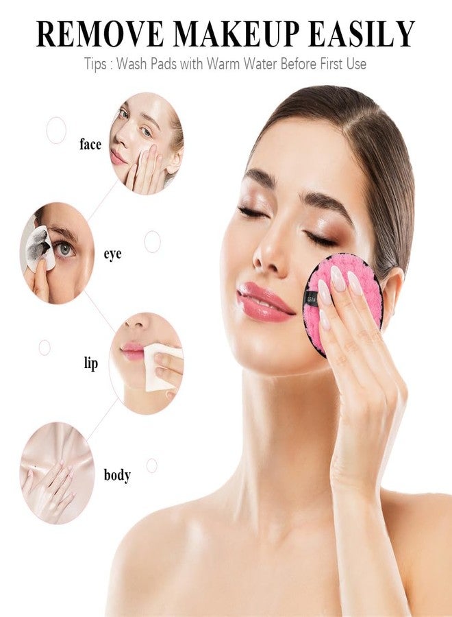 LOVHIDE 3 Pcs Microfiber Reusable Makeup Remover Pad, Double Side Washable Face Pad, Makeup Remover Cloth, Easily Remove Stubborn Face & Eye Makeup, Makeup Eraser Cloth for All Skin Types (Multicolour) - Image 3