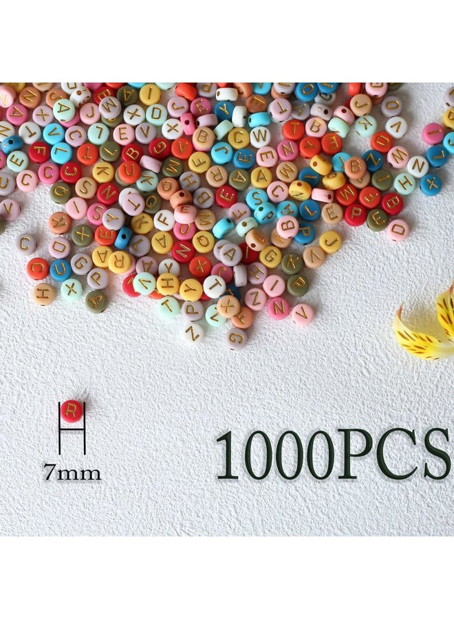 HERZWILD 1000pcs Transparent Black Alphabet Beads, Acrylic, Round, 4 × 7 mm, A-Z - Image 2