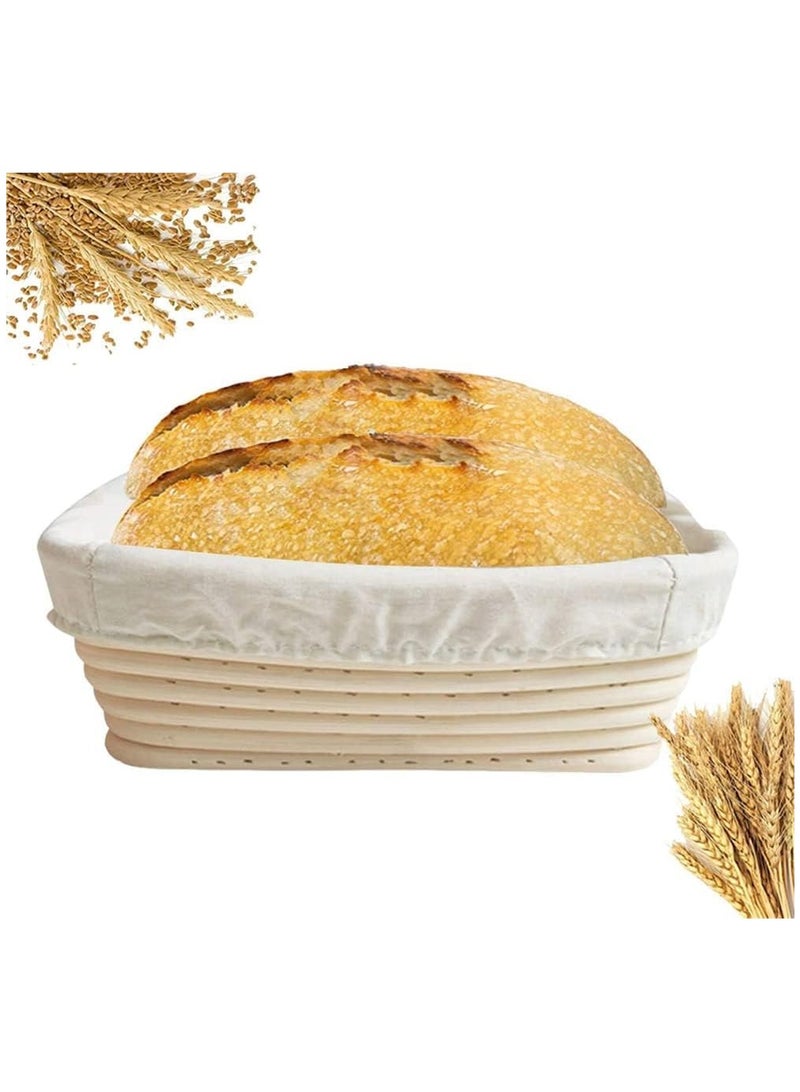 KASTWAVE 6.3 Inch Triangle Bread Proofing Basket with Cloth Liner, Natural Rattan Sourdough Bread Baking Supplies for Bakers, Professionals, Home Bakers  - Image 1