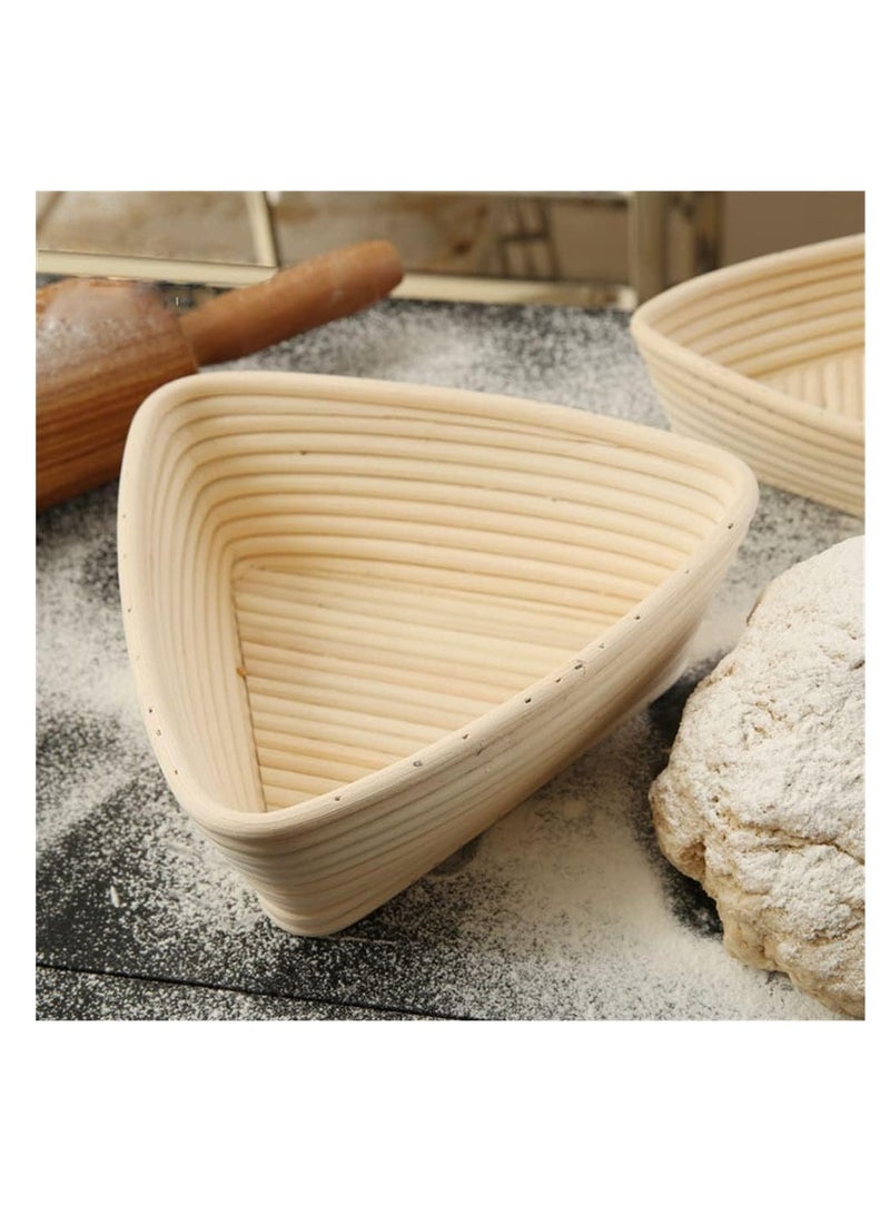 KASTWAVE 6.3 Inch Triangle Bread Proofing Basket with Cloth Liner, Natural Rattan Sourdough Bread Baking Supplies for Bakers, Professionals, Home Bakers  - Image 4