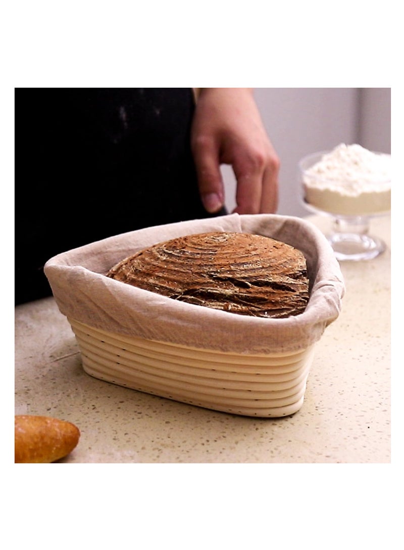 KASTWAVE 6.3 Inch Triangle Bread Proofing Basket with Cloth Liner, Natural Rattan Sourdough Bread Baking Supplies for Bakers, Professionals, Home Bakers  - Image 3