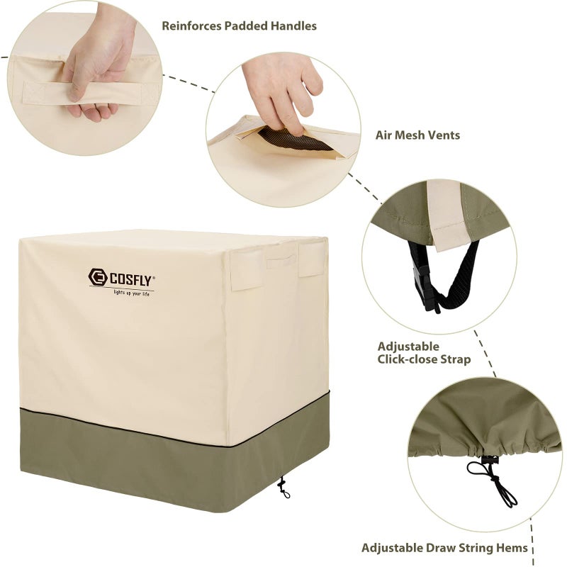 COSFLY Air Conditioner Cover for Outside Units-Durable AC Cover Square Fits up to 32 x 32 x 36 inches - Image 3