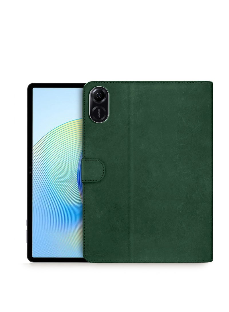 دبليو تيك غطاء حماية من جلد البولي يوريثان لهاتف Honor Pad X9 مقاس 11.5 بوصة 2023 باللون الأخضر الداكن - Image 1