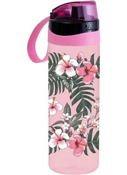 HEREVIN 161670-080 Hibiscus Flower Water Bottle - Flower Water Bottle - Plastic Water Bottle Pink 750 cc 