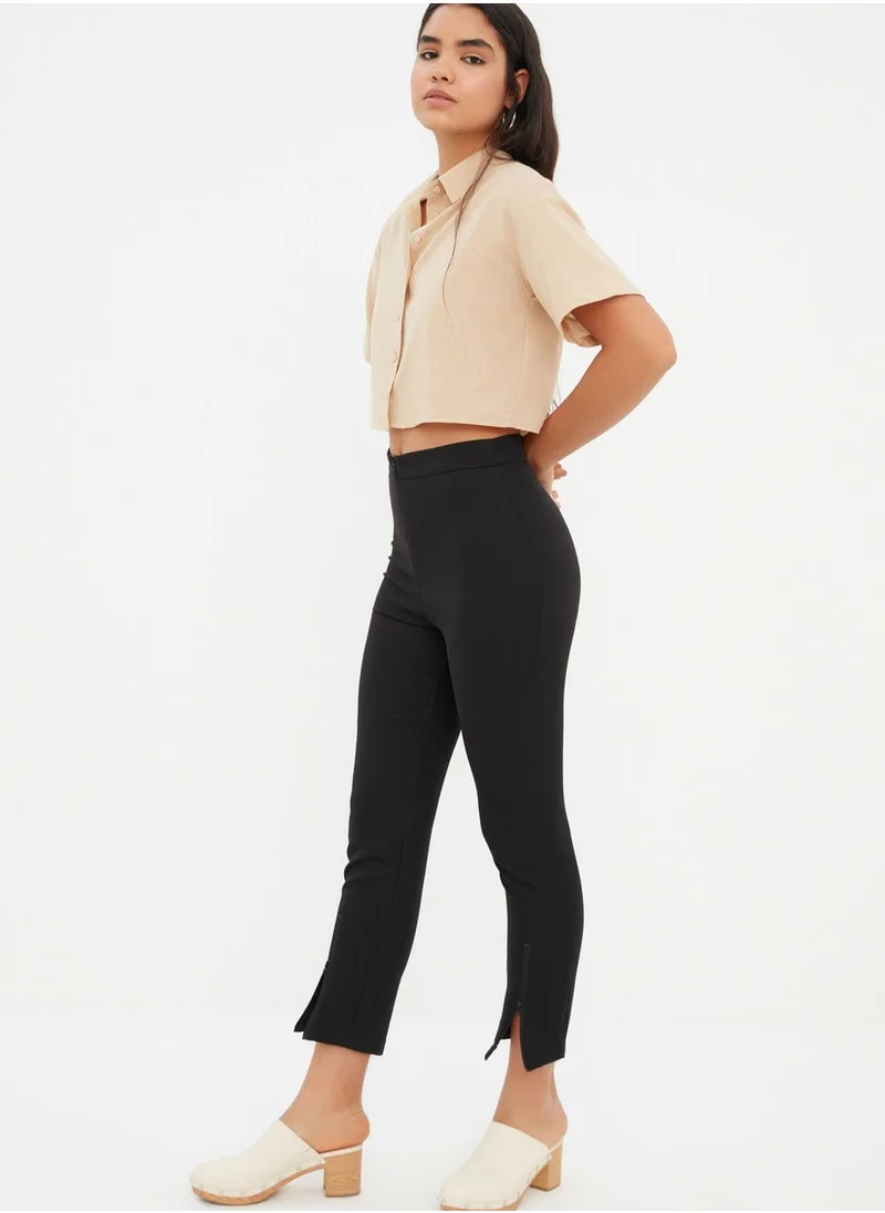 trendyol Slit Hem High Waist Pants