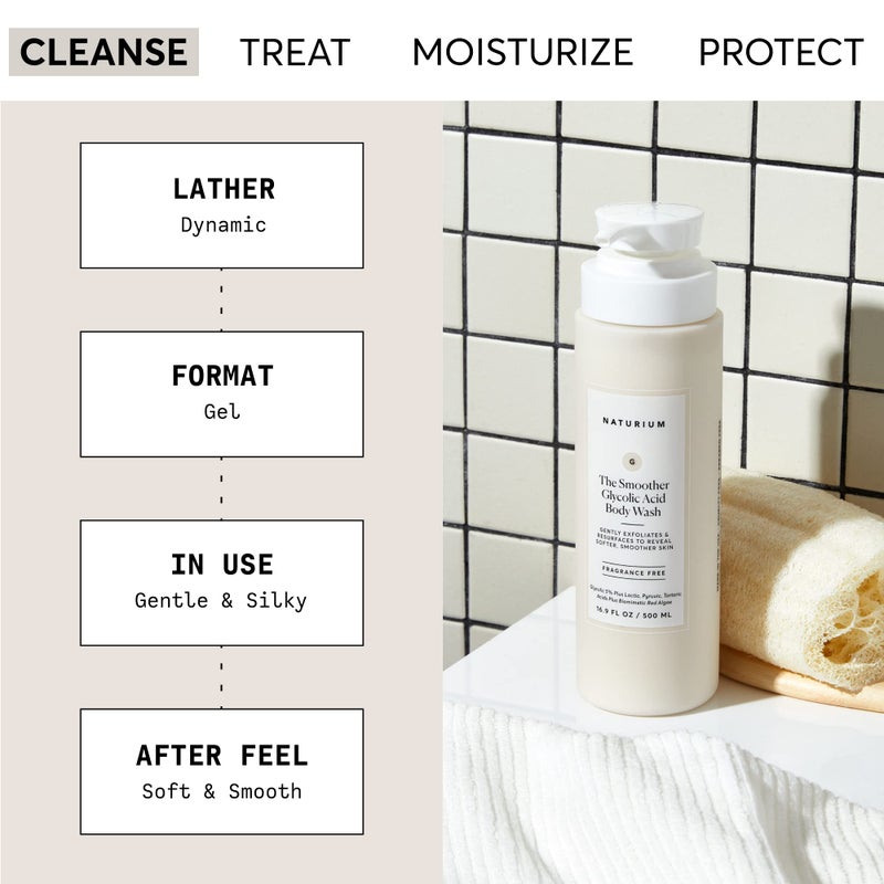 Naturium The Smoother Glycolic Acid Exfoliating Body Wash, Soft & Smoothing Cleanser, 16.9 oz - Image 2