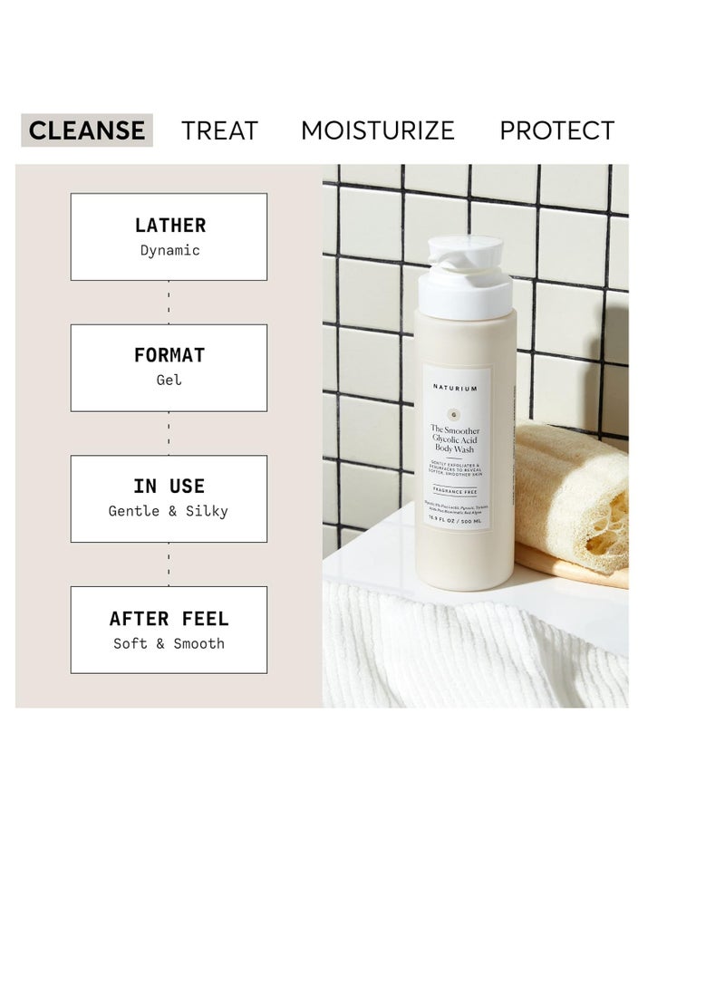 NATURIUM Naturium The Smoother Glycolic Acid Exfoliating Body Wash, Soft & Smoothing Cleanser, 16.9 oz  - Image 2
