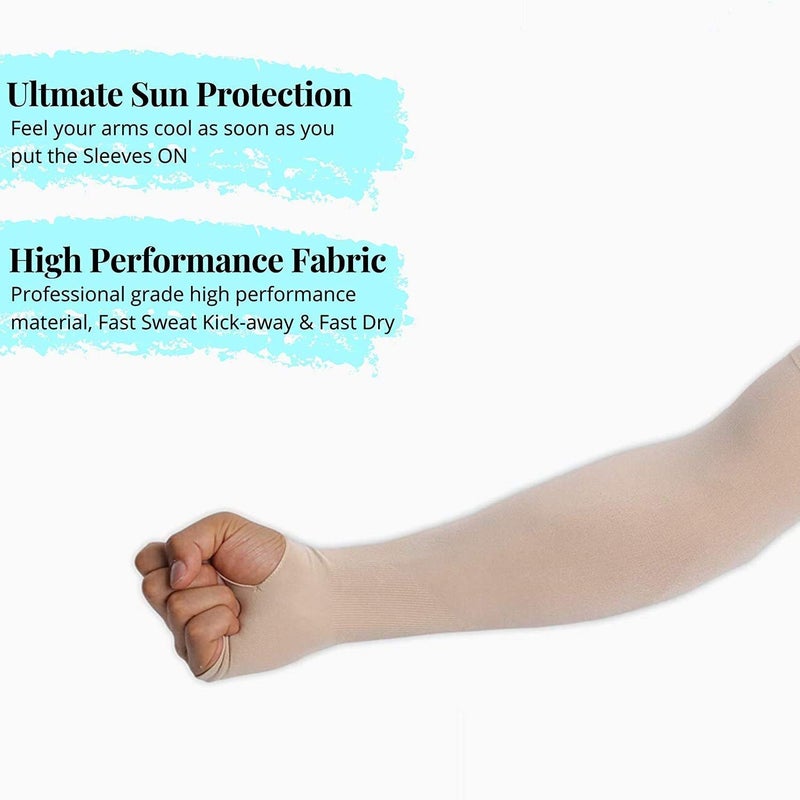 NESVIB 2 Pairs Biker/Sports Full Arm Fingerless Sleeves Gloves for UV, Dust, Summer, Sun Protection for men and Women - Image 5