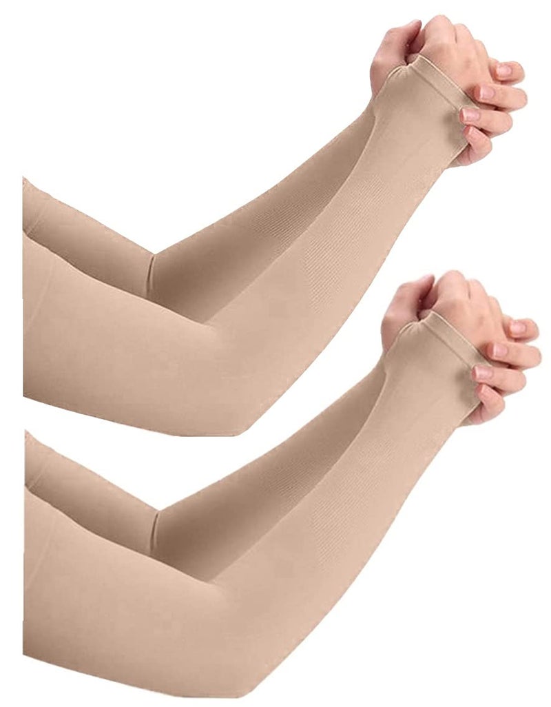 NESVIB 2 Pairs Biker/Sports Full Arm Fingerless Sleeves Gloves for UV, Dust, Summer, Sun Protection for men and Women - Image 1