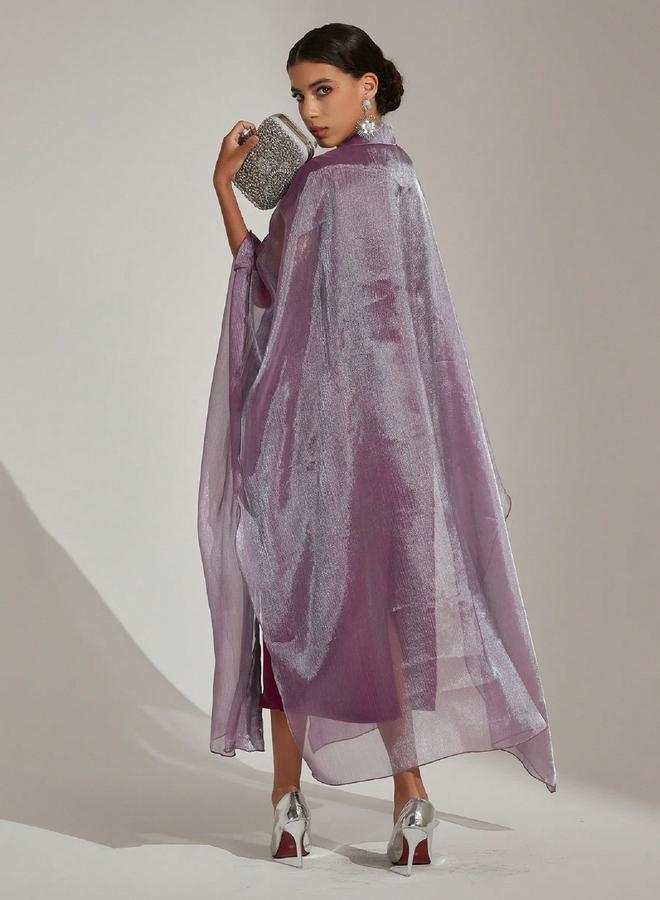 تايك تو طقم أنيق فستان بنفسجي وقفطان | أزياء نسائية محتشمة - Image 2