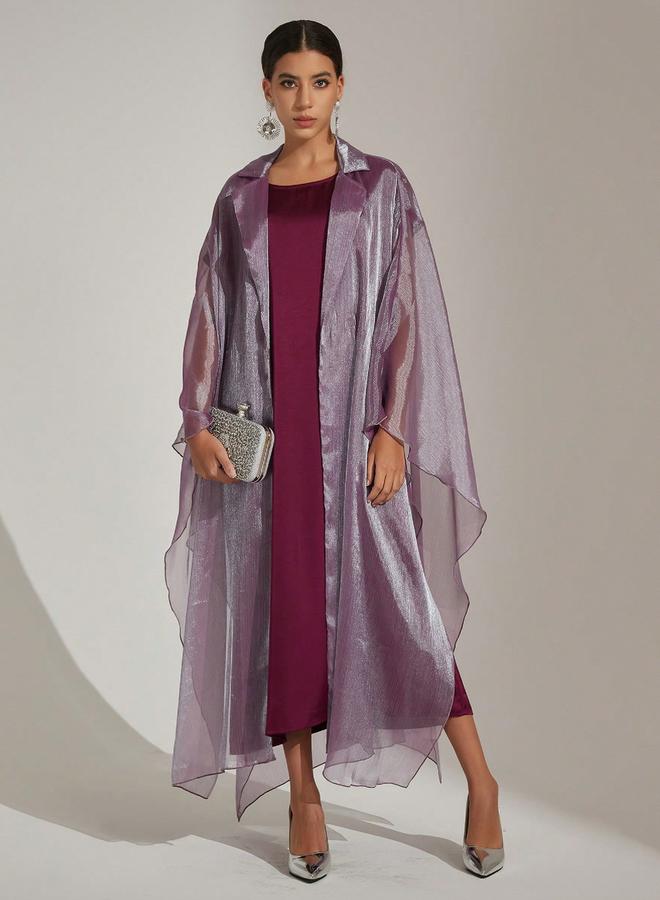 تايك تو طقم أنيق فستان بنفسجي وقفطان | أزياء نسائية محتشمة - Image 1