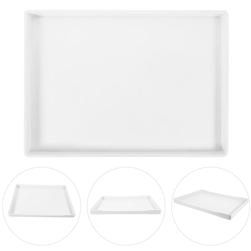 2pcs Tea Serving Style Tea Tray Restaurant Serving Tray Rectangular Water Cup Tray - Image 3