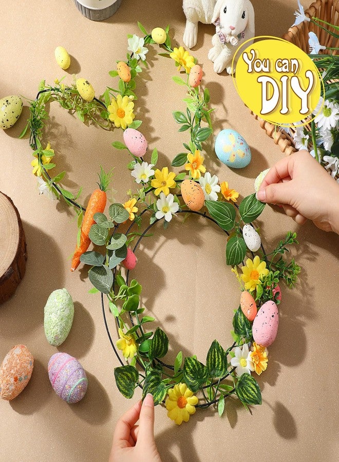 Memorywuu 6 Pcs 16 Inch Wreath Metal Frame Form Easter Floral Garden Wire Wreath Form for DIY Craft Project Indoor Outdoor Holiday Hanging Decor(Rabbit) - Image 3