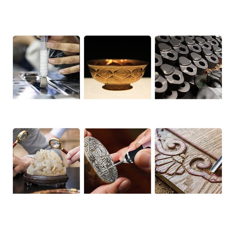 Electric Engraver: Compact Size High Precision, High-speed Operation Boosts Efficiency - Versatile Grinding Bits for Glass Metal Wood, Detailed Etching Polishing Nail Art - Image 3