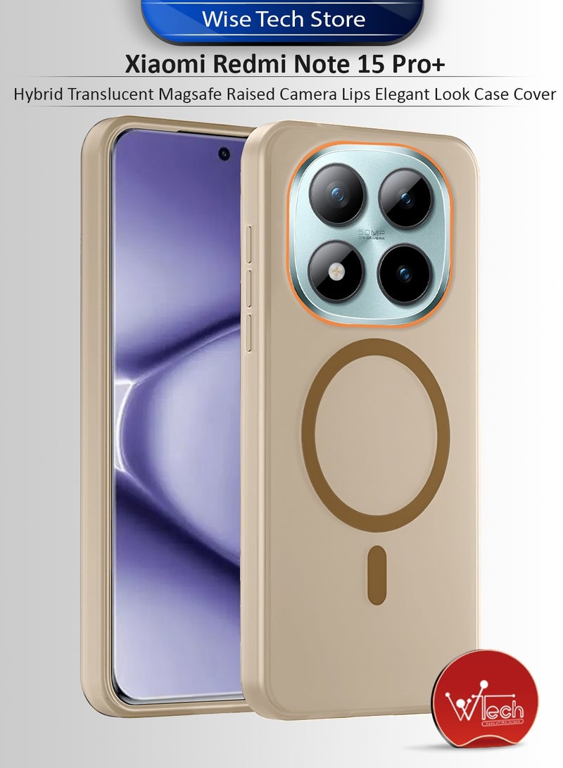 دبليو تيك غطاء هاتف شاومي ريدمي نوت 15 برو+ 5G 2025 شفاف هجيني مع ماجسيف وشحن مغناطيسي وحواف مرتفعة للكاميرا ومظهر أنيق - بني (MCMPMN) - Image 1