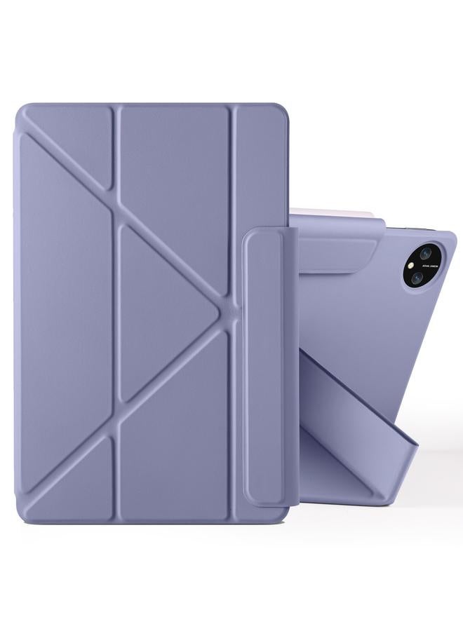 For Honor MagicPad 2 12.3 Fixed Buckle Magnetic Deformation Leather Tablet Case(Lavender Purple)