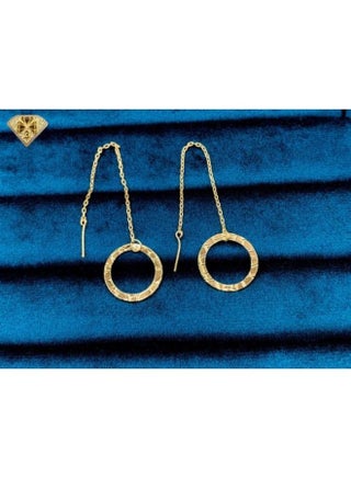 حلق خيط Gold Plated – دايرة حلقية منقوشة خفيف