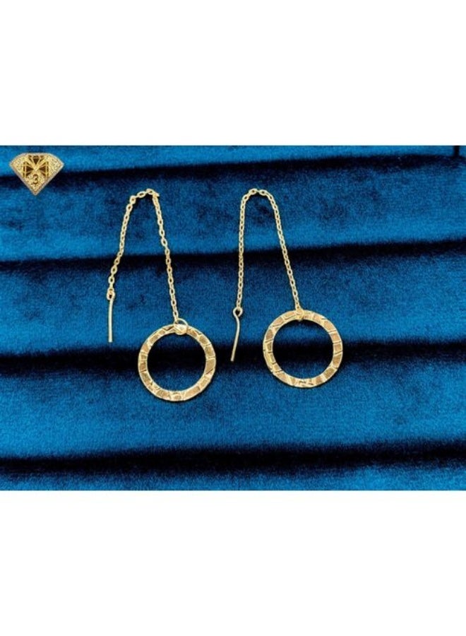 حلق خيط Gold Plated – دايرة حلقية منقوشة خفيف