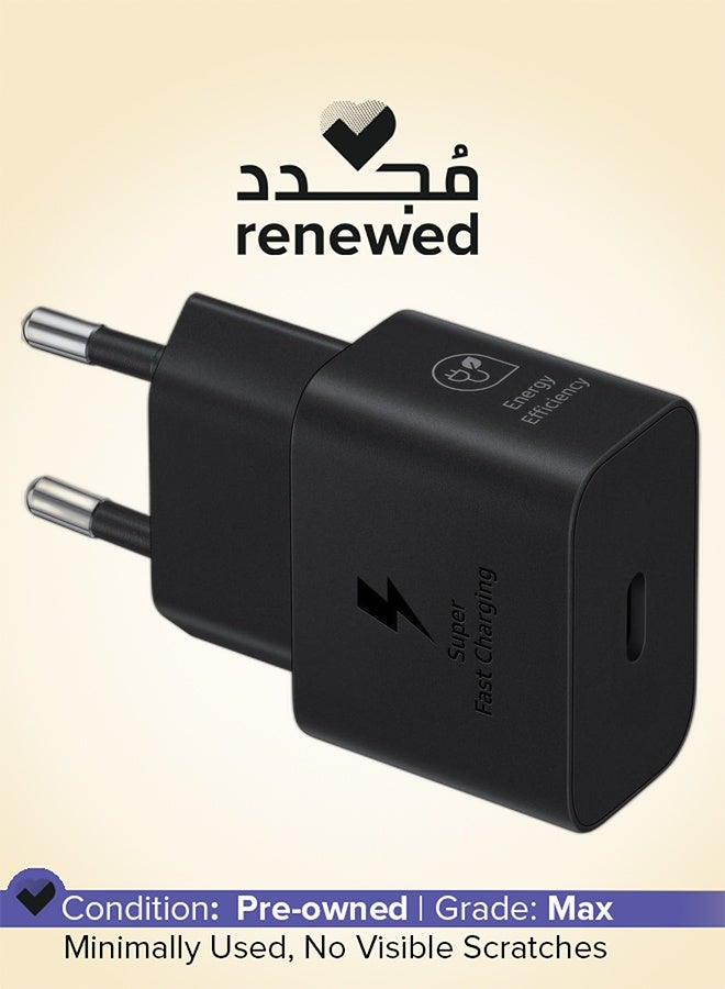 Samsung Renewed - Type-C 25 Watt Fast Charge Adapter Black For Cellular Phones EP-T2510NBEGWW Black - Image 1