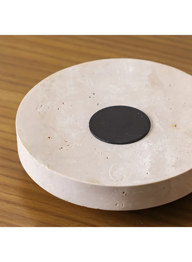 DANUBE HOME Danube Home Norwich Marble Round Tray - 20X20X6Cm Peach & Black Stylish Home Accessories Durable Travertine & Metal Design Perfect For Serving & Decor Elegant Bowls & Trays