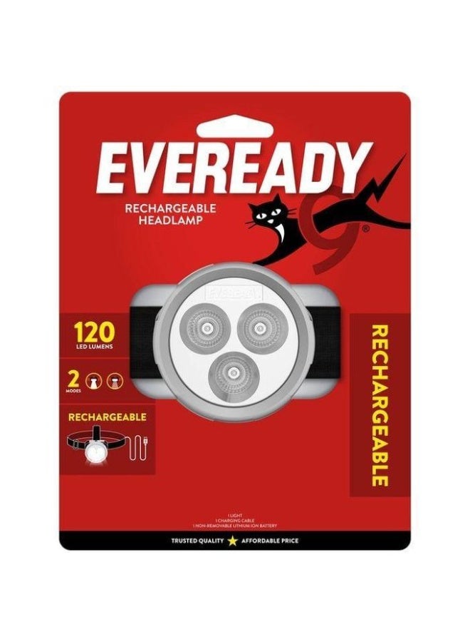 إفريدي مصباح رأس LED قابل لإعادة الشحن ببطارية ليثيوم أيون - مصباح رأس بقوة 120 لومن للاستخدام بدون استخدام اليدين مع حزام قابل للتعديل، ورأس دوار، ووضعي إضاءة عالي/منخفض للاستخدام الخارجي والعملي - Image 2