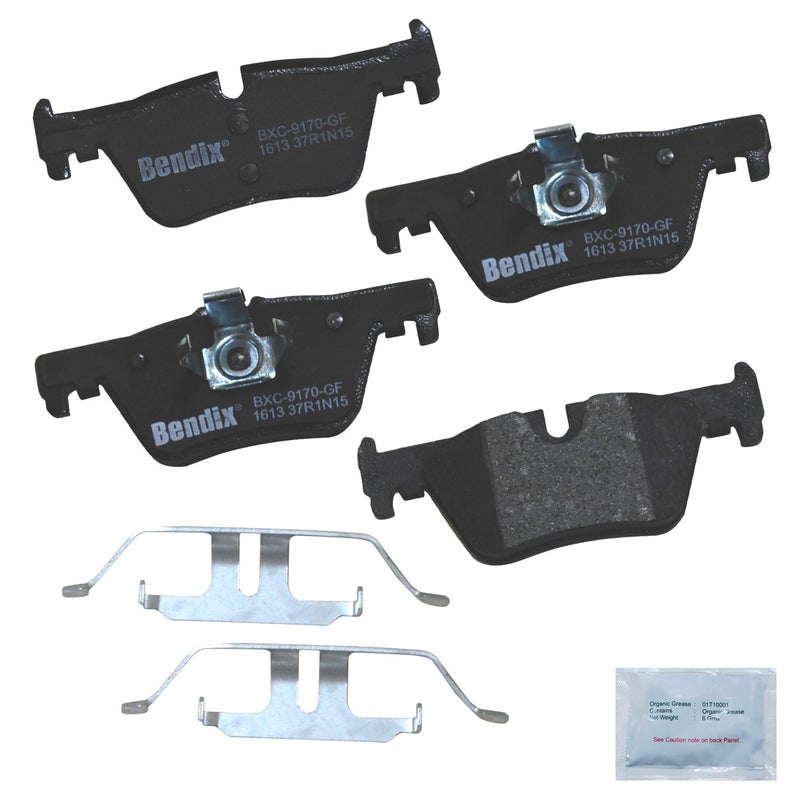 Bendix Priority1 CFC1613 Ceramic Rear Brake Pads for Select Models BMW 118i120i220i228i228i xDrive230i230i 318i320i320i 328d328d 328i328i GT 330e330i420iGran Coupe428ixDrive 430i
