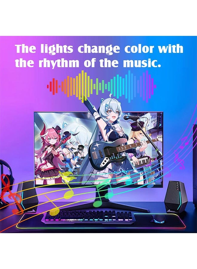 HaHaHai Smart RGB LED Light Strip – 24in/60cm Gaming Monitor Backlight, USB Powered, Screen & Music Sync, PC/Mac Compatible, Desk, Gaming Room & TV Ambient Lighting, Dynamic RGB LED Strip - Image 3