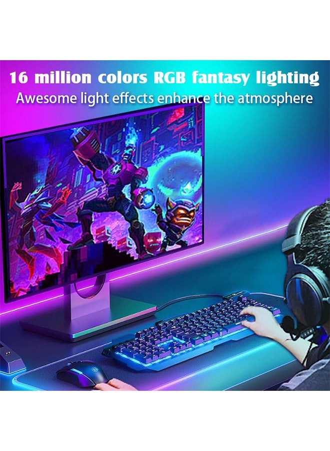 HaHaHai Smart RGB LED Light Strip – 24in/60cm Gaming Monitor Backlight, USB Powered, Screen & Music Sync, PC/Mac Compatible, Desk, Gaming Room & TV Ambient Lighting, Dynamic RGB LED Strip - Image 4
