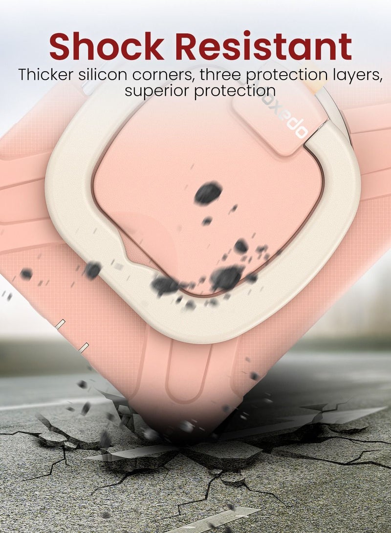 Moxedo Moxedo Heavy Duty Shockproof Rugged Protective Colorful Case with 360 Rotating Kickstand and Shoulder Strap for Kids Compatible for Samsung Galaxy Tab A7 10.4 Inch (T500/T505) - Rose Gold  - Image 5