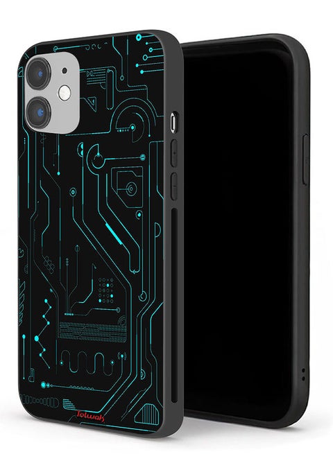 Apple iPhone 12 Protective Case Digital Art Circuits Minimalism Multiple Display
