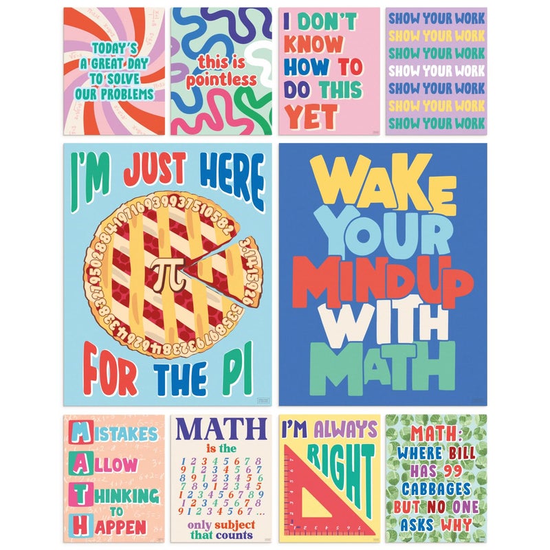 Sweetzer & Orange SO Math Posters for Elementary School Arithmetic Classroom Displays Learning Space Prints for Mathematics Number Charts for Middle Institute Study Section Decor Inspirational Notices 10PC - Image 2