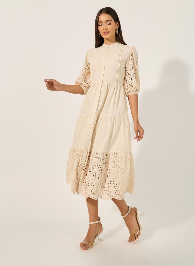Styli Eyelet Midi Dress  - Image 2