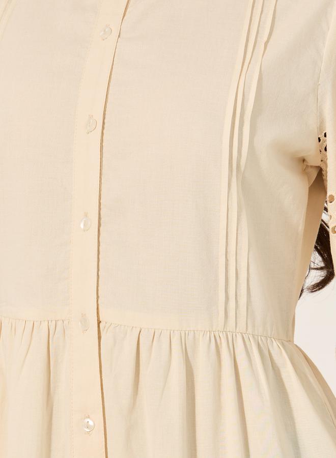 Styli Eyelet Midi Dress  - Image 4