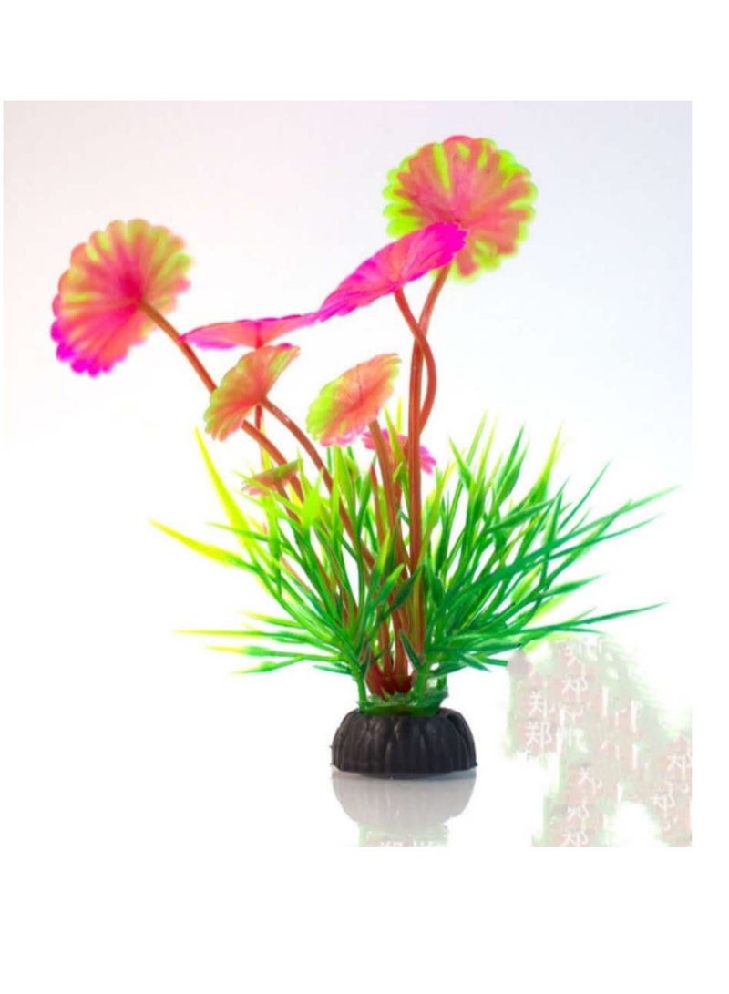 OASIS-TH Aquarium Decorations 5 Pack Lifelike Plastic Decor Fish Tank Plants,Used for Household and Office Aquarium Simulation Plastic Hydroponic Plants - Image 2