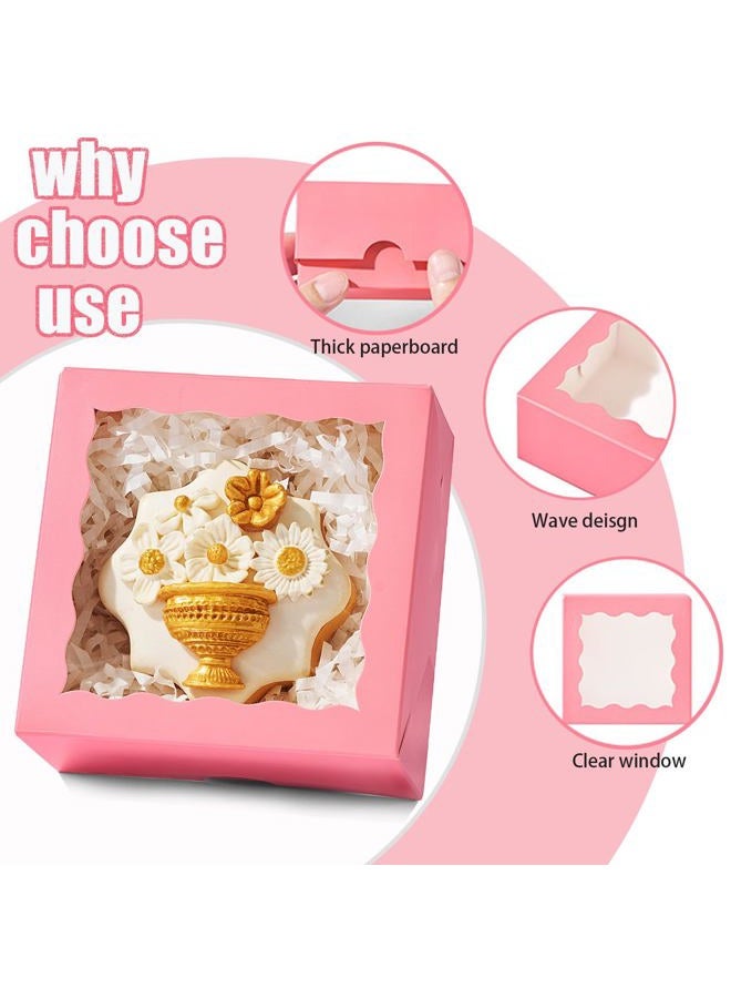 SLShePack 80Pack 4x4x2 Bakery Treat boxes Cookies Boxes Mini Baking Boxes Cake Boxes Pie Boxes Cinnamon Roll Treat Boxes Chocolate Truffle Boxes Party Wedding Favor - Image 2