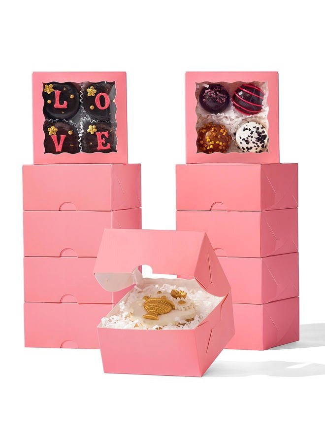SLShePack 80Pack 4x4x2 Bakery Treat boxes Cookies Boxes Mini Baking Boxes Cake Boxes Pie Boxes Cinnamon Roll Treat Boxes Chocolate Truffle Boxes Party Wedding Favor - Image 1