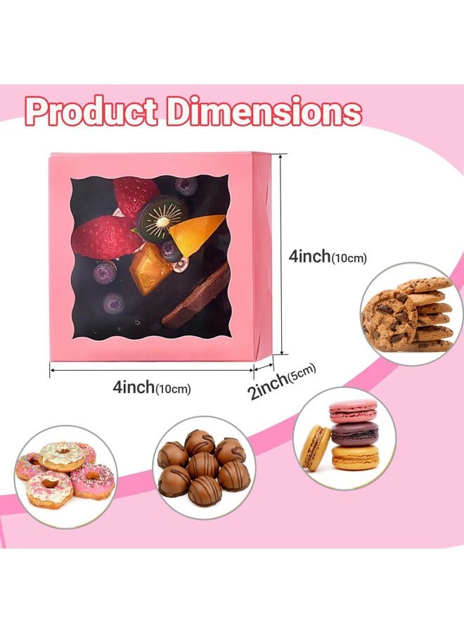 SLShePack 80Pack 4x4x2 Bakery Treat boxes Cookies Boxes Mini Baking Boxes Cake Boxes Pie Boxes Cinnamon Roll Treat Boxes Chocolate Truffle Boxes Party Wedding Favor - Image 3