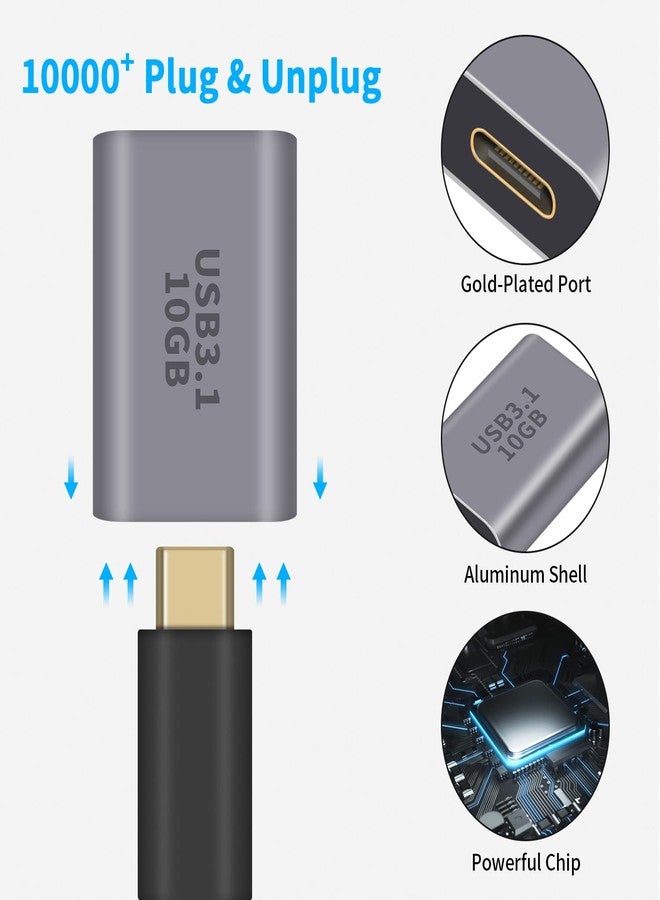 Poyiccot 10Gbps USB C Female to USB Female Adapter, 2-Pack Bi-Directional USB 3.1 Gen2 Type-C to Type-A Converter OTG Adapter Compatible with iPhone, MacBook Pro, Laptop - Image 4