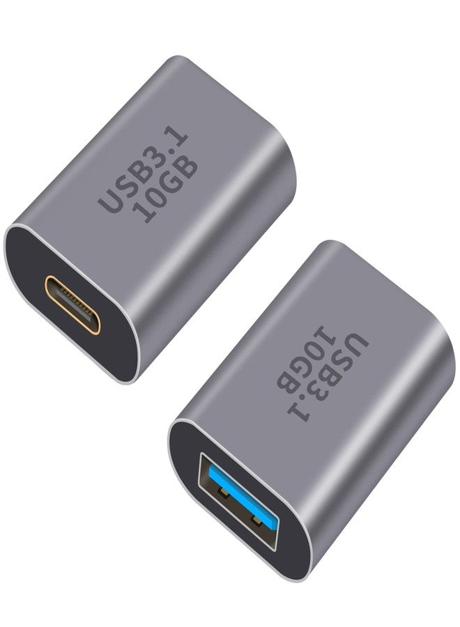 Poyiccot 10Gbps USB C Female to USB Female Adapter, 2-Pack Bi-Directional USB 3.1 Gen2 Type-C to Type-A Converter OTG Adapter Compatible with iPhone, MacBook Pro, Laptop - Image 1