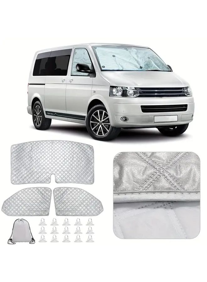 3pcs Sunshade Windscreen Protection Set Thermal Insulation Window Cover For VW T5 T6 - Image 3