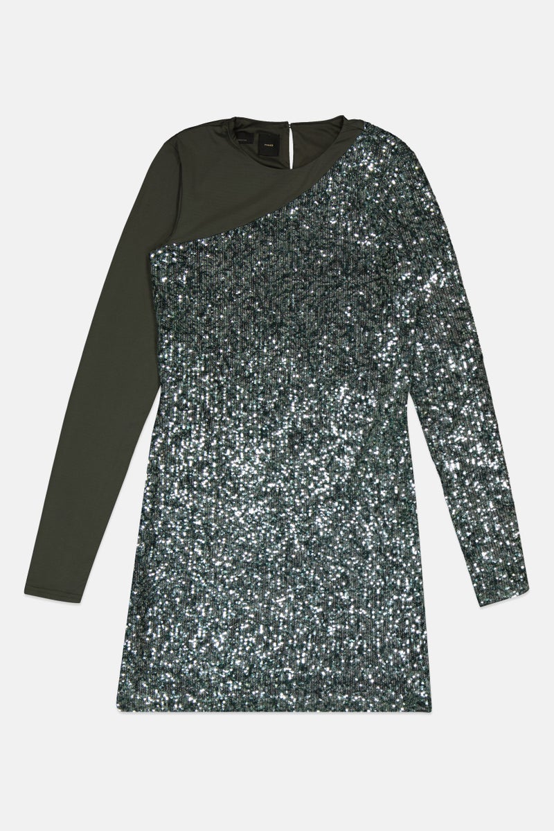 PINKO Women Embellished Mini Dress, Olive - Image 2