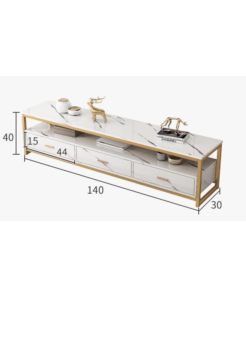 Golden - TV Stand, Modern TV Cabinet, Simple TV Cabinet Stand, Morden TV Table for TV, Small Apartment Mini Floor Cabinet, Background Storage Cabinet - Image 1